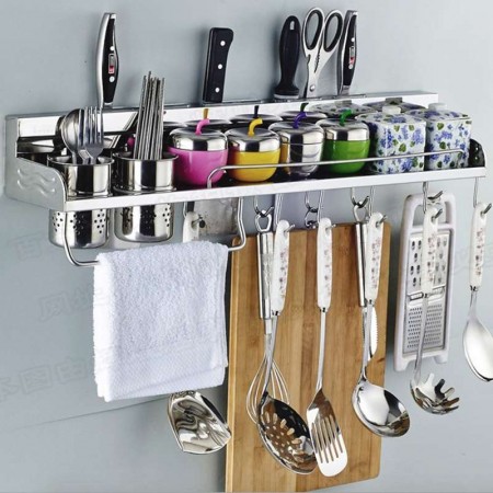 Multifunctional Wall Hanging Aluminum Kitchen Rack