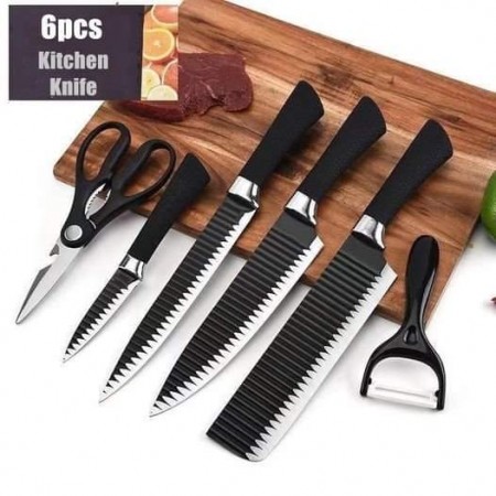 Kitchen Knife Set 6 Pcs Knife Set (কুরবানি ঈদে মাংস ও সবজি কাটা কাটির করার দ্রুত সমাধান)