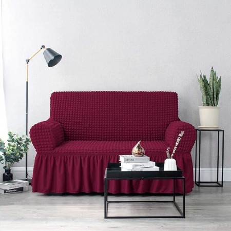 sofa cover 2 seater maroon color