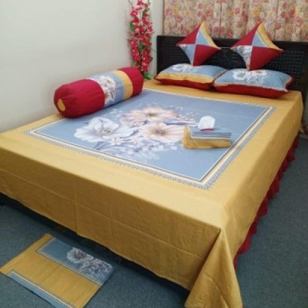 8 pieces king size Panel Bedcover set (8pcs Set)-4080