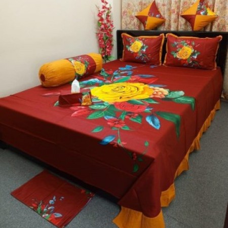 8 pieces king size Panel Bedcover set (8pcs Set)-4082