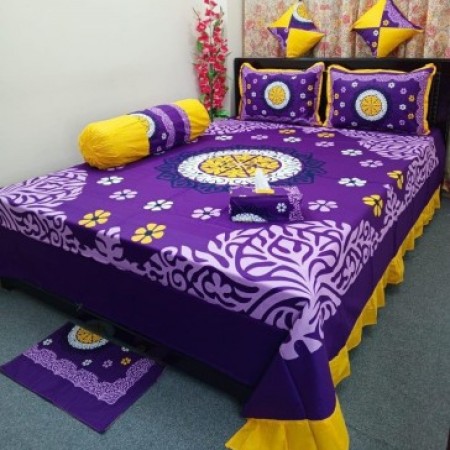 8 pieces king size Panel Bedcover set (8pcs Set)-4083