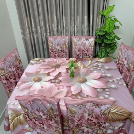 3D Dinning table & Chair cover set-11