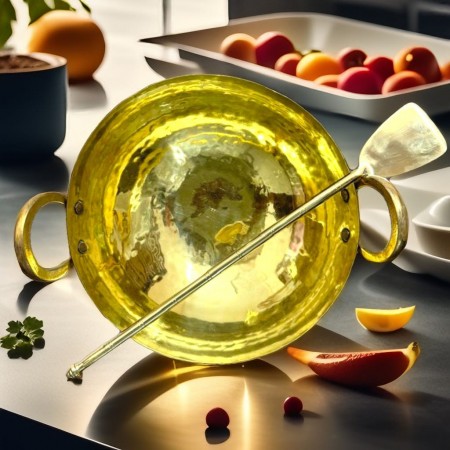 ১১" পিতলের করাই ও খুন্তি