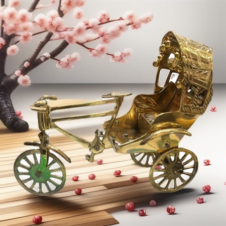 Brass Rickshaw 6"/পিতলের রিক্সা- ৬"