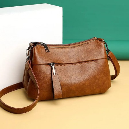 Crossbody bag Atipasial leather ( brown )