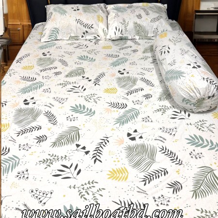 E-12 King Size Bedsheet (100% cotton 4 Pcs Set)