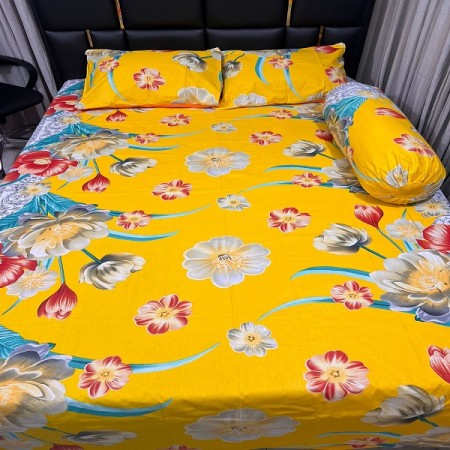 E-20 Premium King Size 4 Pcs Set Bedsheet (100% cotton )