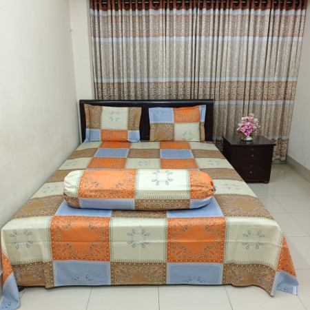 BO-3 Luxury Twill Cotton premium Bedsheet – King Size – 4Pecs