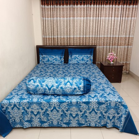 BO-7 Luxury Twill Cotton premium Bedsheet – King Size – 4Pecs