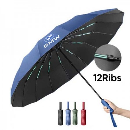 Navy Blue-BMW Motorsport 12 Ribs Auto Switch 3 in 1 Umbrella