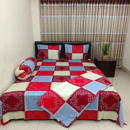 Premium 5 Pecs AC Quilt Set – King Size – Megenta Box