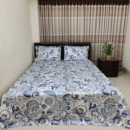 BO-9 Luxury Twill Cotton premium Bedsheet – King Size – 3Pecs