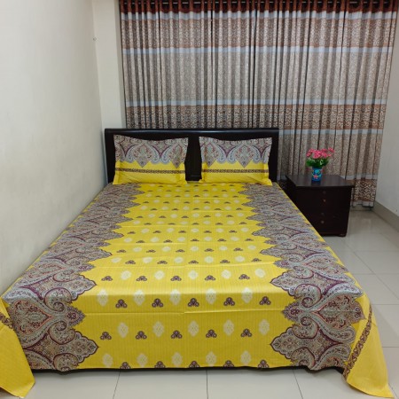 BO-8 Luxury Twill Cotton premium Bedsheet – King Size – 3Pecs