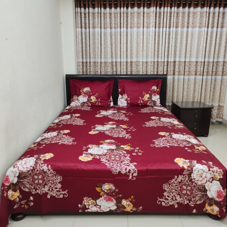 BO-10 Luxury Twill Cotton premium Bedsheet – King Size – 3Pecs