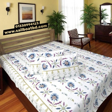 H-9 Premium cotton bedsheet 3 pcs set