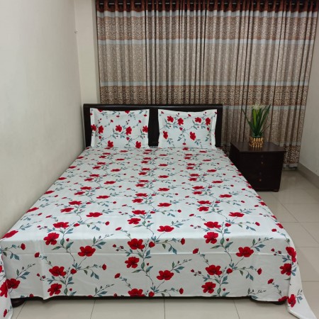 LO-7 Luxury Twill Cotton premium Bedsheet – King Size – 3Pecs