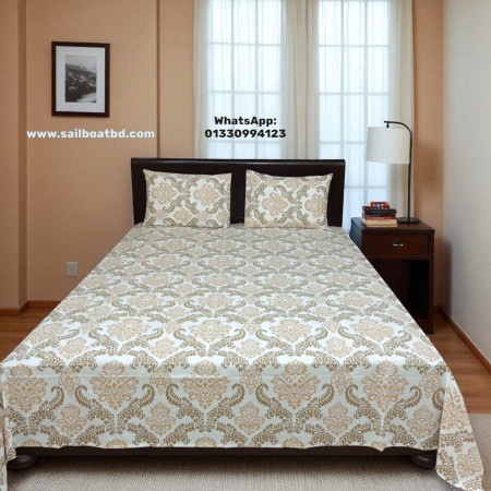 H-1 Premium cotton bedsheet 3 pcs set