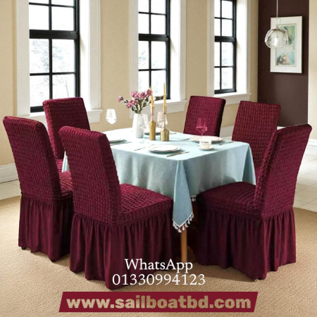 Maroon color-chair cover 6 pcs