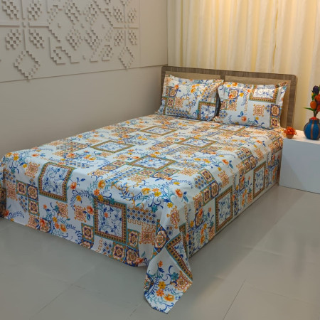 P-9 Luxury Twill Cotton Bedsheet King Size ( 3 pcs set)
