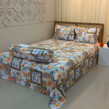 P-10 Luxury Twill Cotton Bedsheet King Size ( 4 pcs set)