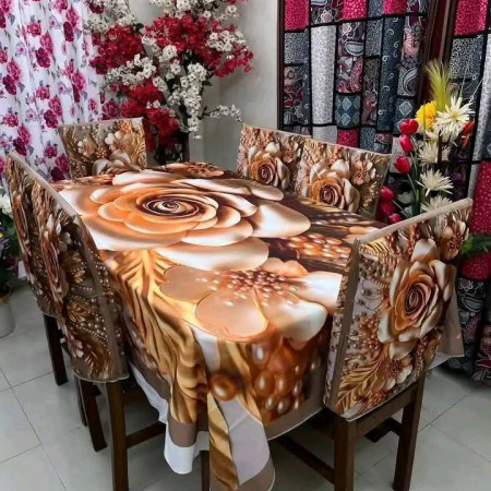 China Premium 3D Print Table Cloth Set 102