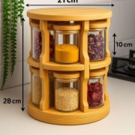 Premium Spice Jar organaiser with Glass jar
