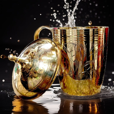 Brass water Mug with cover/পিতলের-মগ