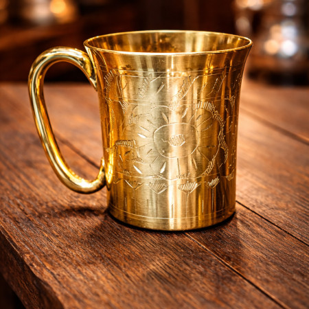 Pitoler Nokshi Design Mug - Pitol Coffee Mug/Brass Coffee Mug