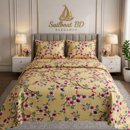 B-2 premium cotton bedsheet (3 pcs)
