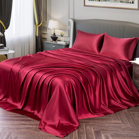 SL-1 Luxury Satin Silk Bedsheet Set (4 pcs)