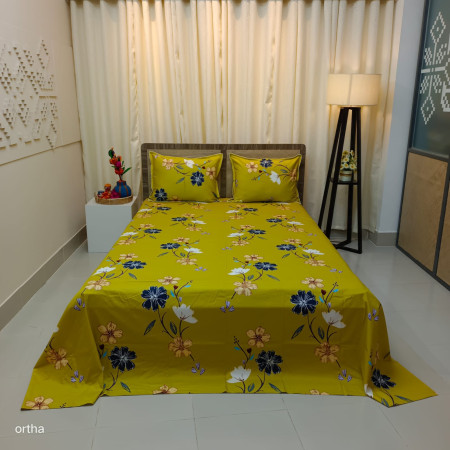 CSK-1 Luxury Twill Cotton Bedsheet King Size ( 3 pcs set)