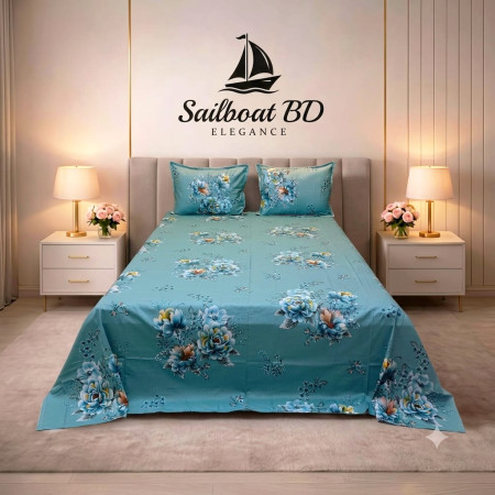 CSK-2 Luxury Twill Cotton Bedsheet King Size ( 3 pcs set)