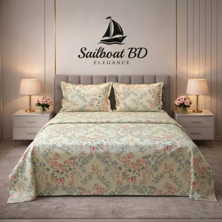 CSK-3 Luxury Twill Cotton Bedsheet King Size ( 3 pcs set)